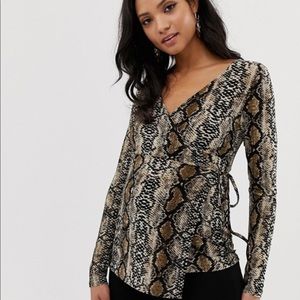 ASOS Mamalicious snake print maternity top.
